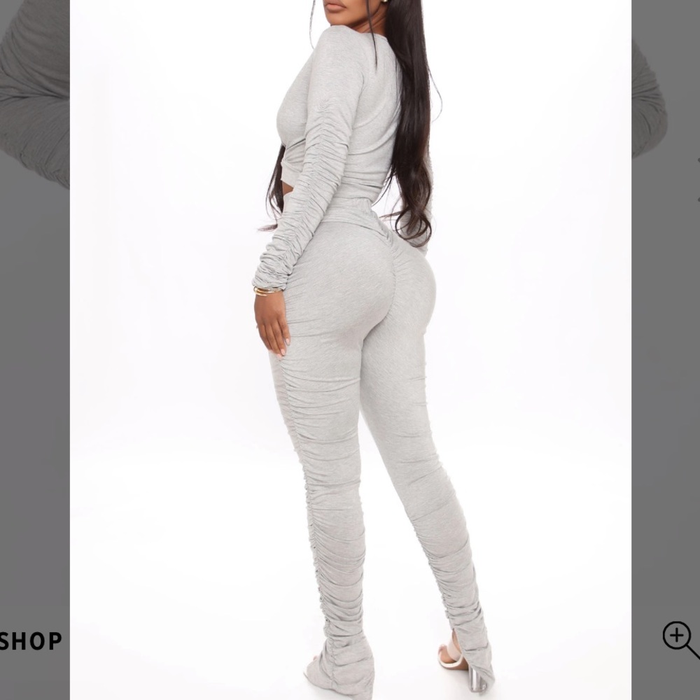 Brand New Gray Ruches 2pc set - Picture 3 of 3